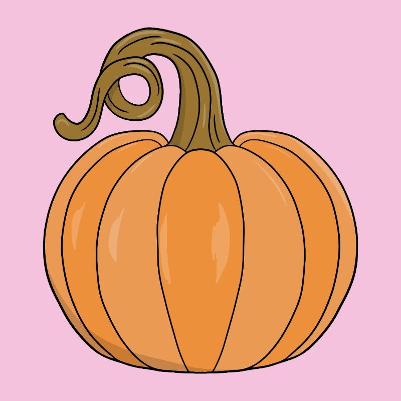 Curved Stem Pumpkin Illustration