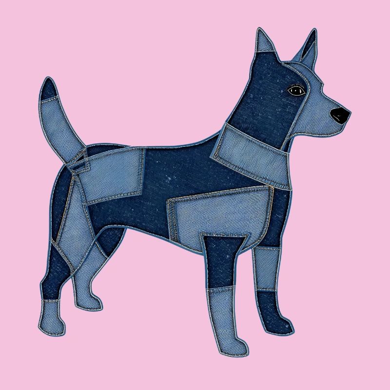 Patchwork Hund aus Jeansstoff