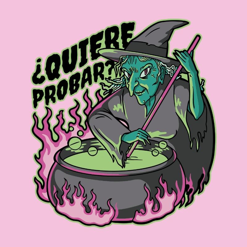 Sorcière néon dans le chaudron
