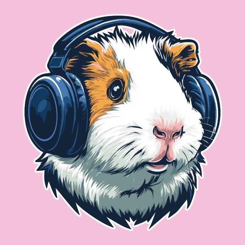 Cochon d’Inde avec casque | Conception musicale