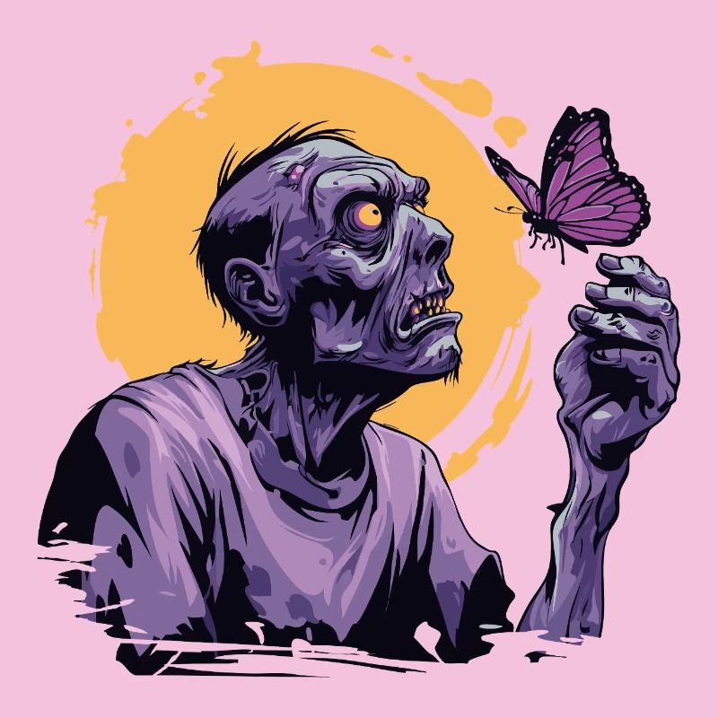 Zombie mit Schmetterling