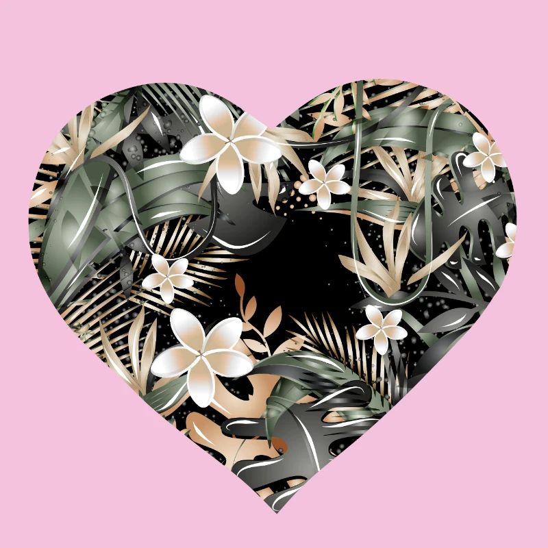 Exotic jungle heart with tropical pattern