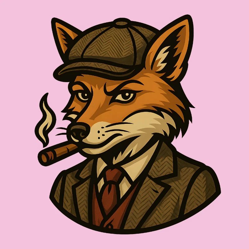 Fuchs mit Zigaretten - Vintage Style