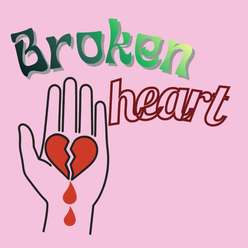 Hand with a broken heart