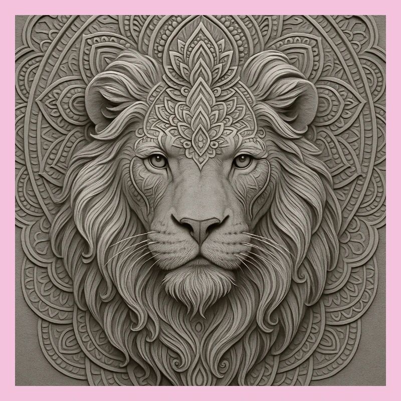 Motif du devant du mandala du lion