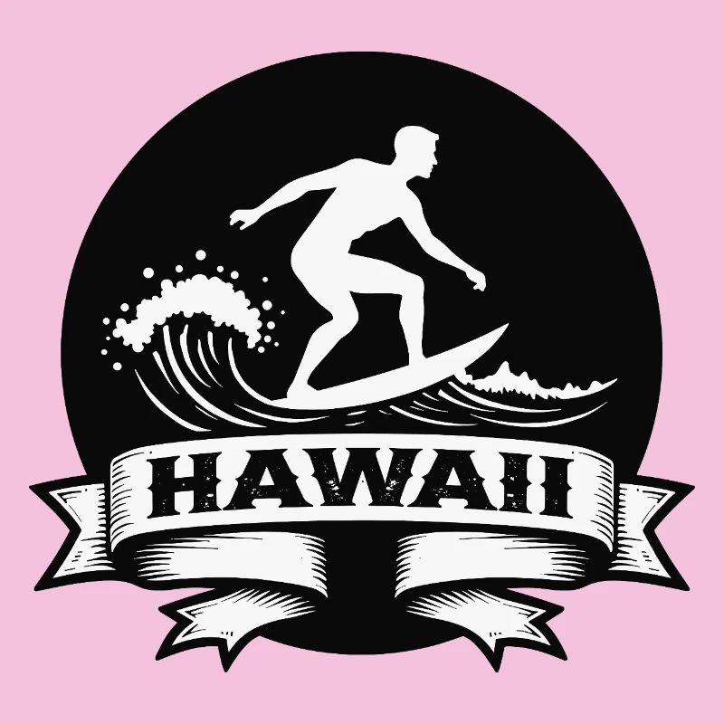 Surfeur Hawaii Vague Bannière