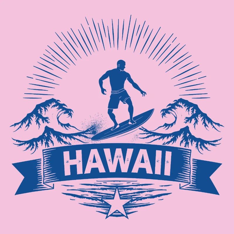 Hawaii Surfer Surfer on Pacific Wave