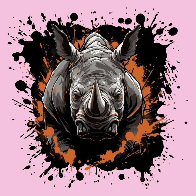 Nashorn Tier Farbklecks