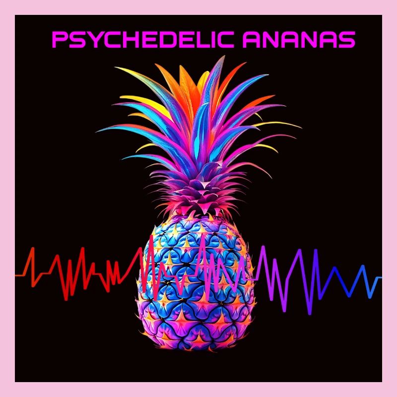 Imprimé néon psychédélique d’ananas