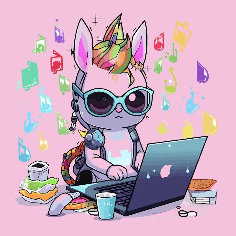 Unicorn tech gamer in creative studio