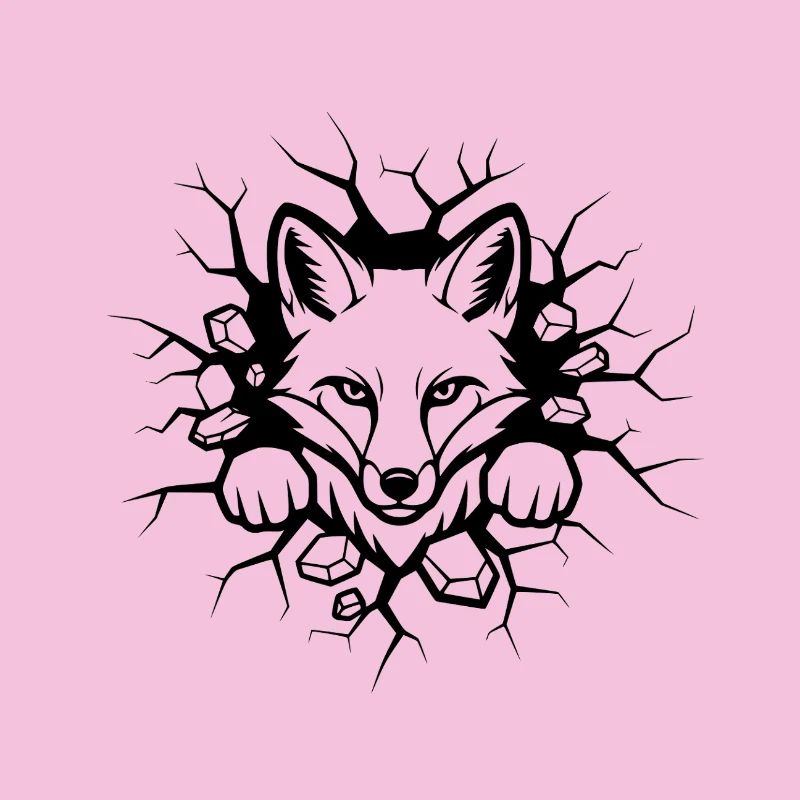 Fuchs Wanddurchbruch Illustration