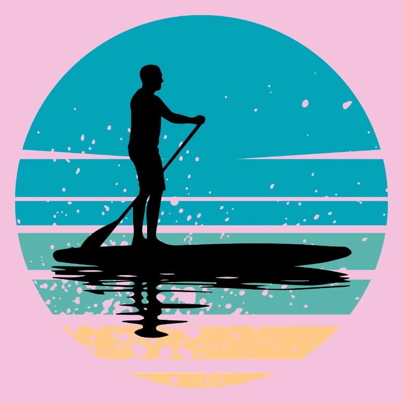 Paddleboard mit maritimer Atmosphäre im Retro-Stil