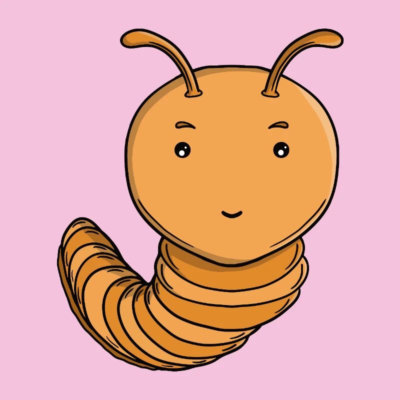 Mignonne Chenille Pourpre Pourpre Joyeuse Kawaii