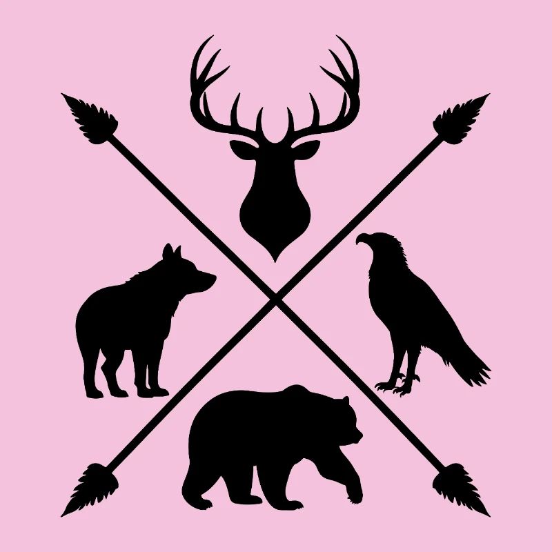 Forest Animals Wilderness Deer Wolf Bear Arrows