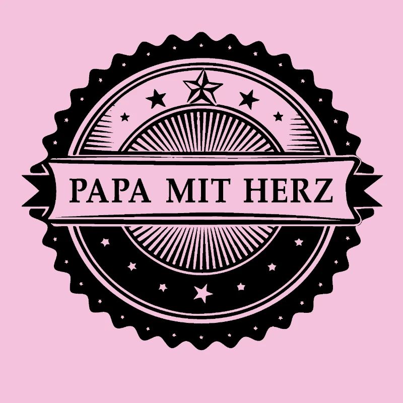 Papa mit Herz.  Schwarze Version