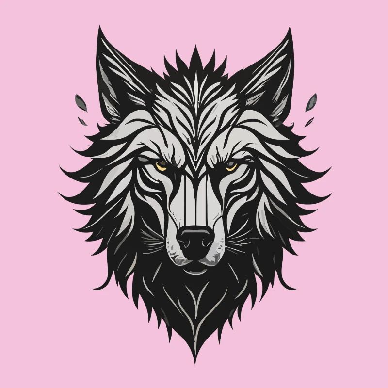 Nachtstilisierter Wolf