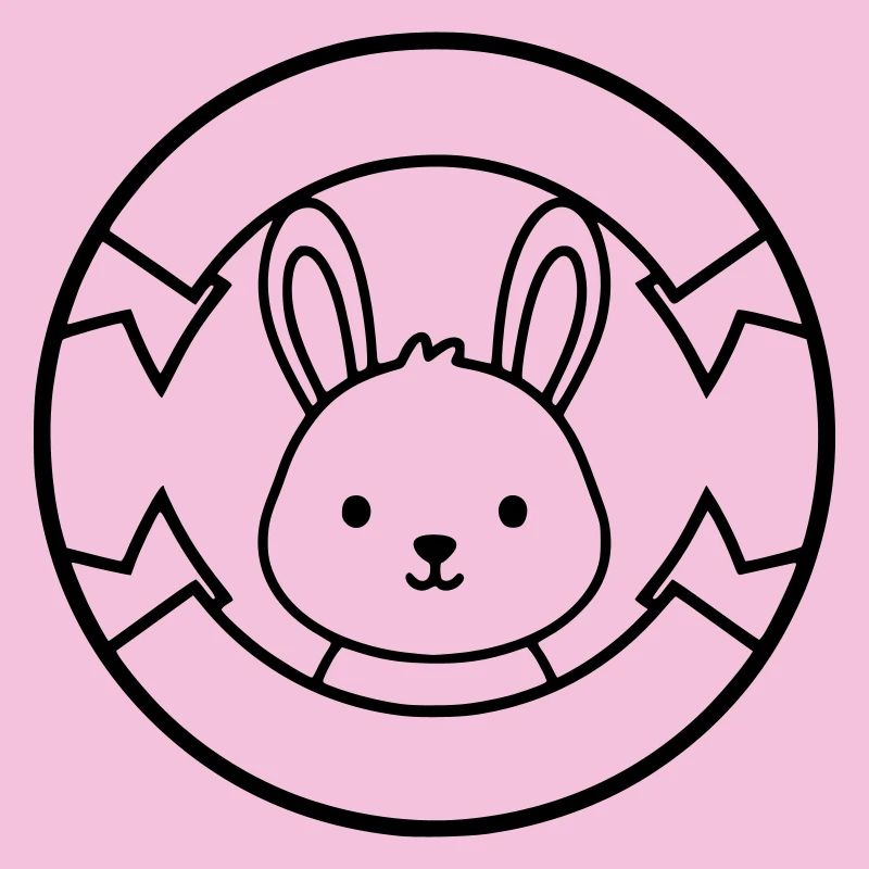 Badge du logo du petit lapin Mignon