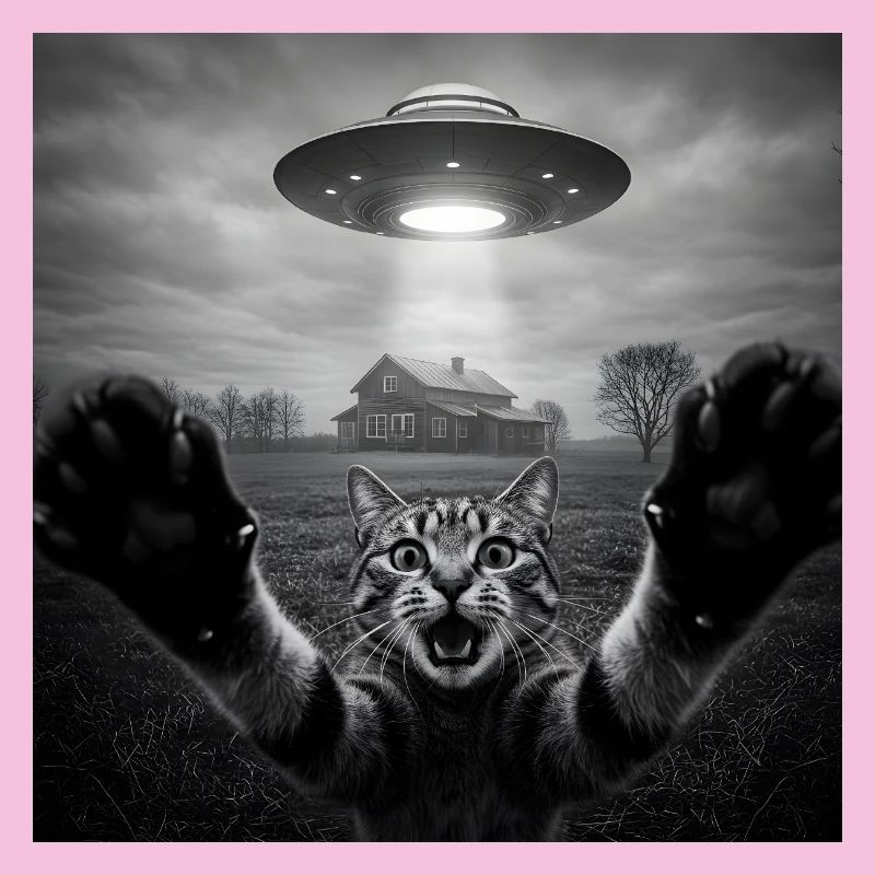 Funny UFO Space Cat Alien Design