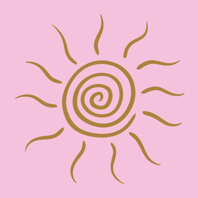 Glyphe du soleil en spirale dans la teinte dorée