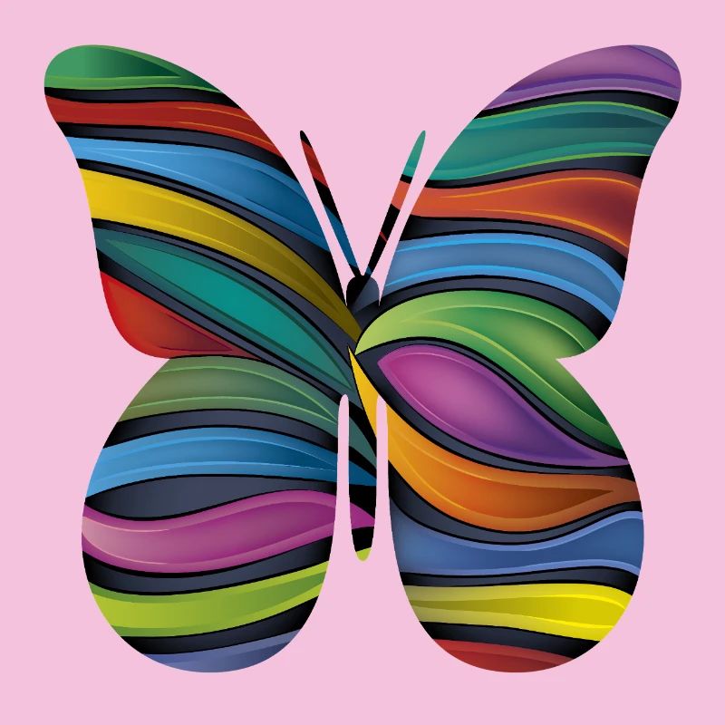 Rainbow Stripe Butterfly