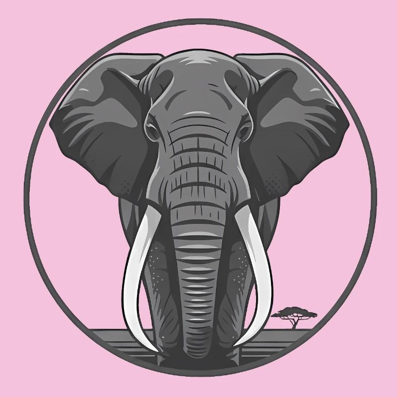 Graphique de cercle de tête d’éléphant
