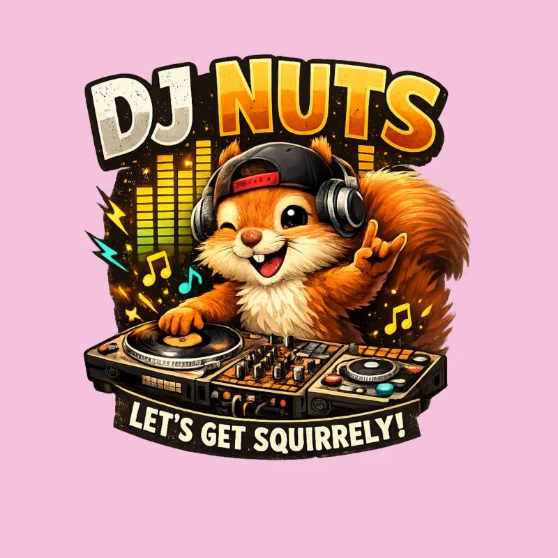 Écureuil DJ Nuts mignon, écureuil drôle