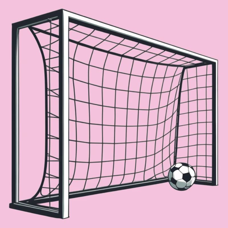 Fußballtor Netzschuss 3D