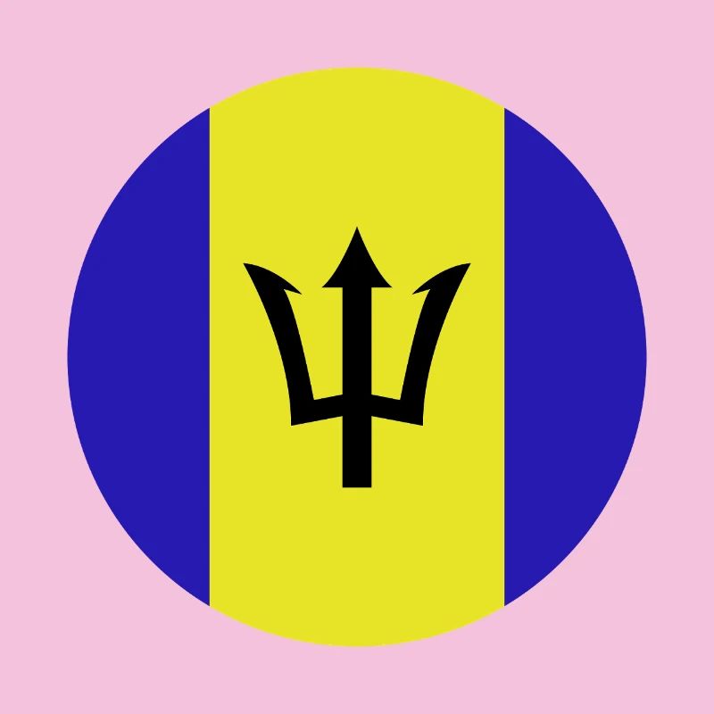 Drapeau rond de la Barbade