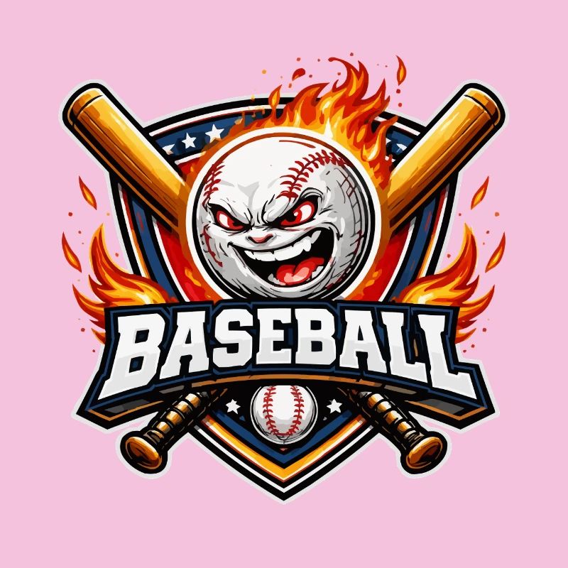 Flammendes Baseball-Maskottchen