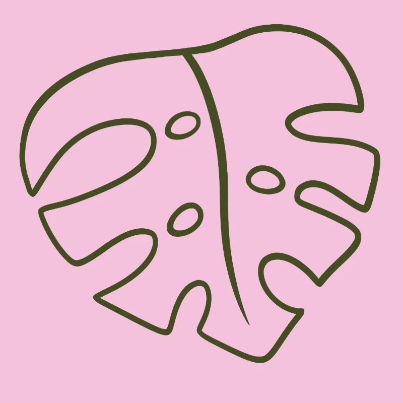 Monstera Line Art Leaf