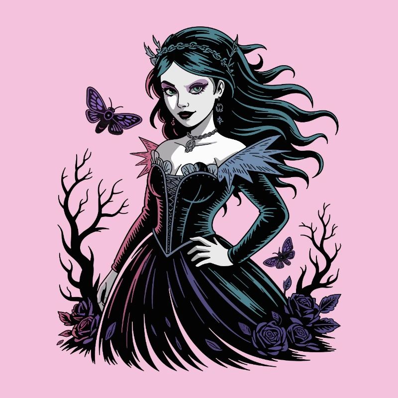 Dark Blossoms Gothic Lady