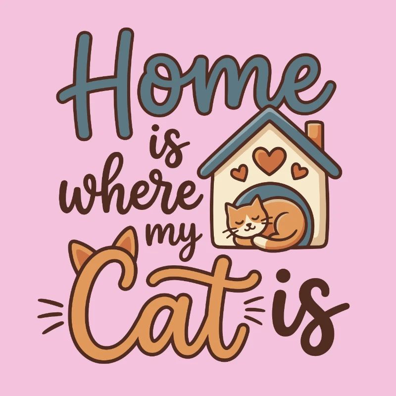 Chez moi, c’est là où est mon chat – motif de chat mignon