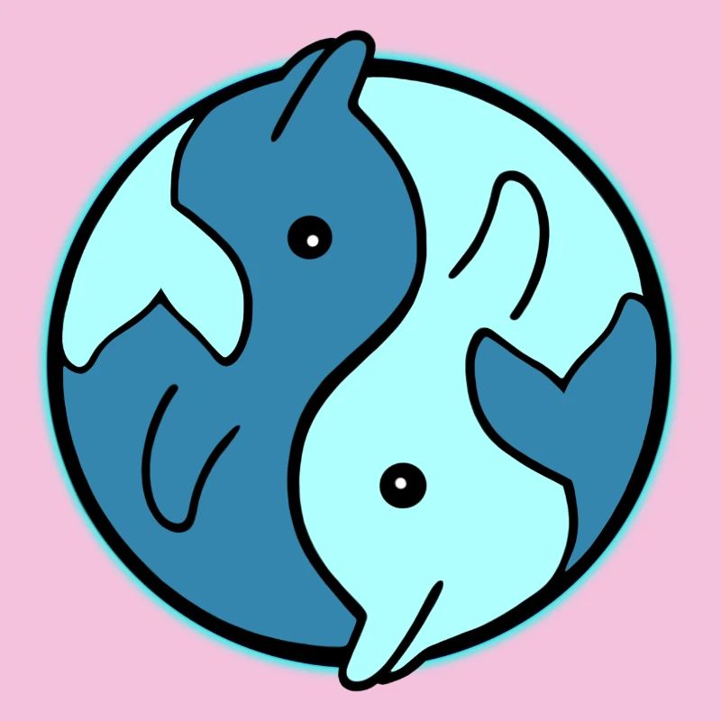 Dolphins YinYang Circle Design