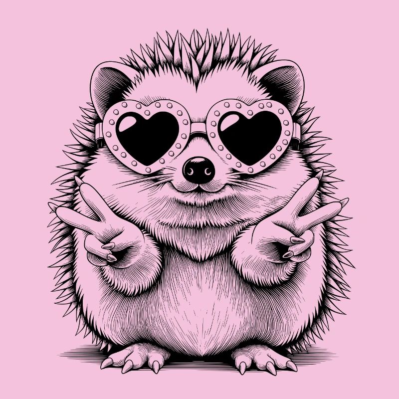 Cooler Igel mit Herzbrille