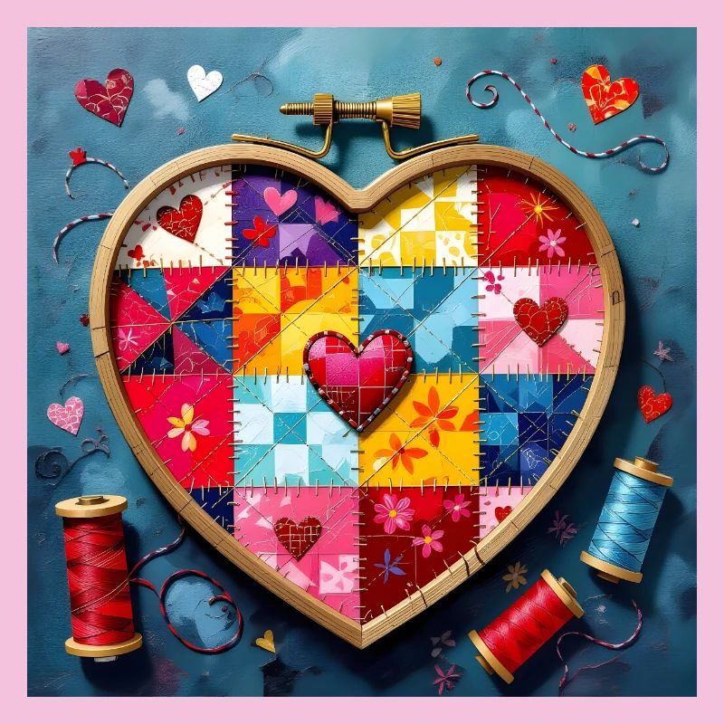 Art patchwork en cœur
