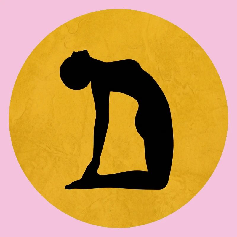 Kamel Yoga Pose Silhouette Sonne Design