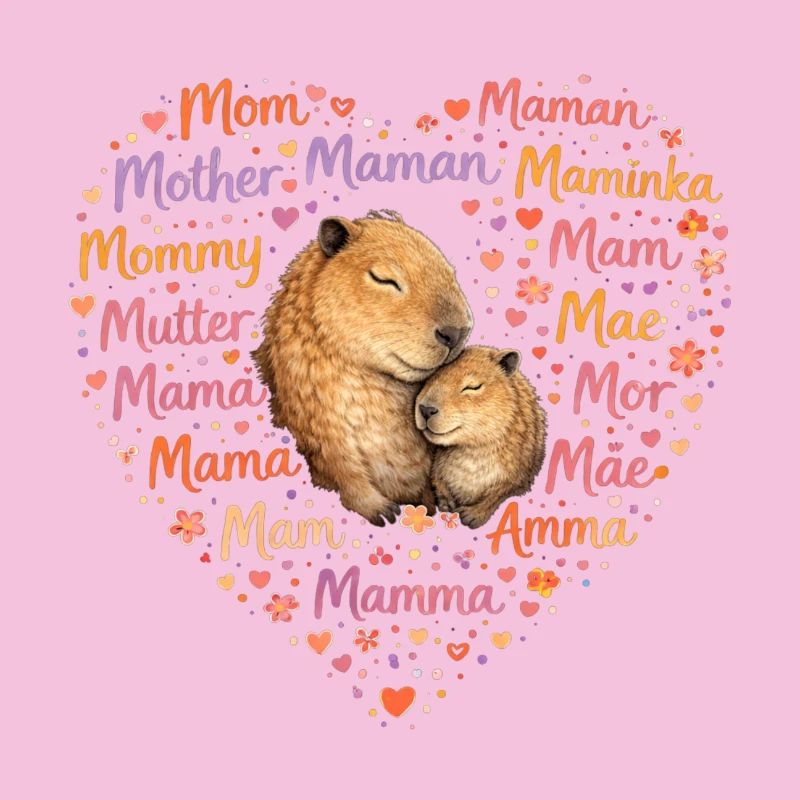 Capybara Mama Herz – Muttertag Geschenk