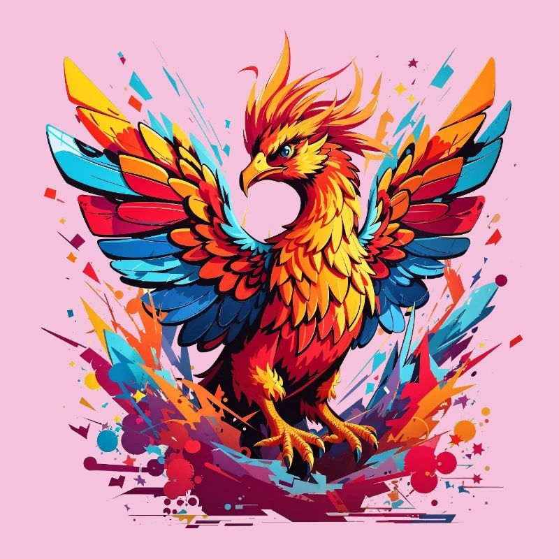 Feuerphönix Farbexplosion