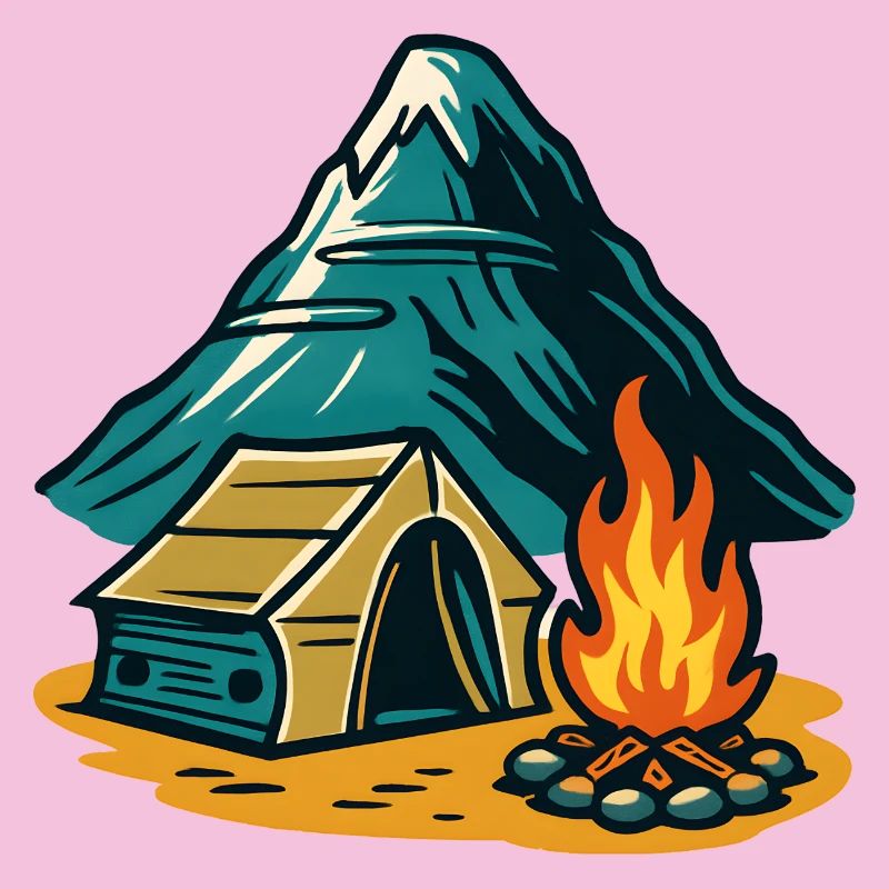 Mountain camping fire pit