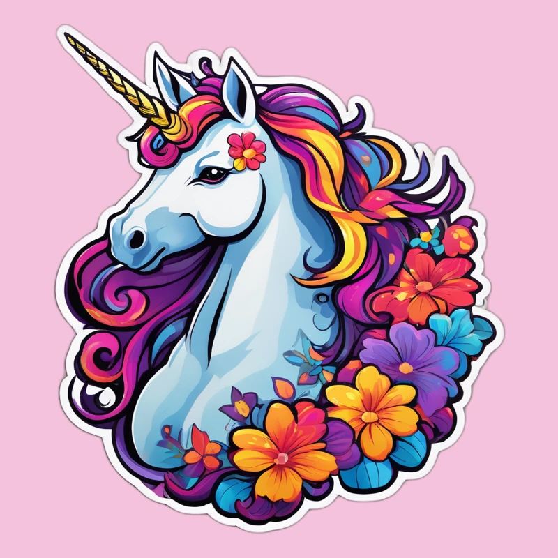 Regenbogenblumen-Einhorn