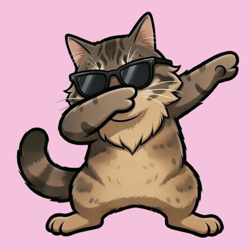 Dabbing Norwegian Forest Cat