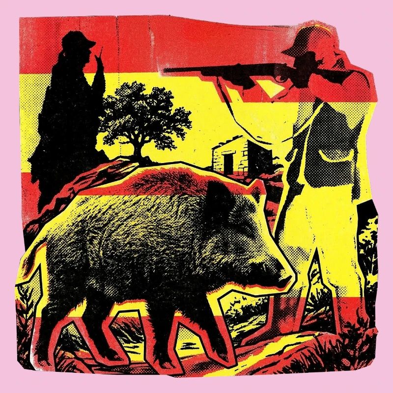 Jäger Spanien Flagge Spanisch Wildschwein