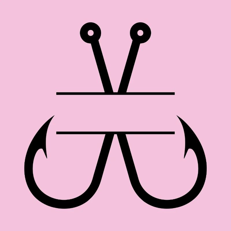 Fischhaken-Name Monogramm