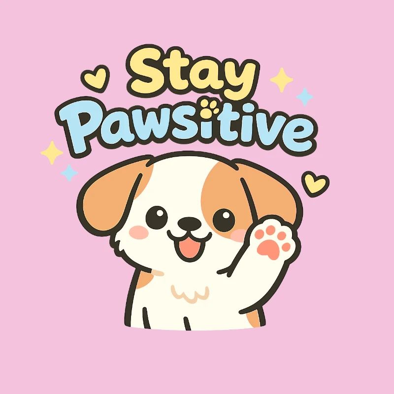 Reste Pawsitive – Caricature de chien mignon