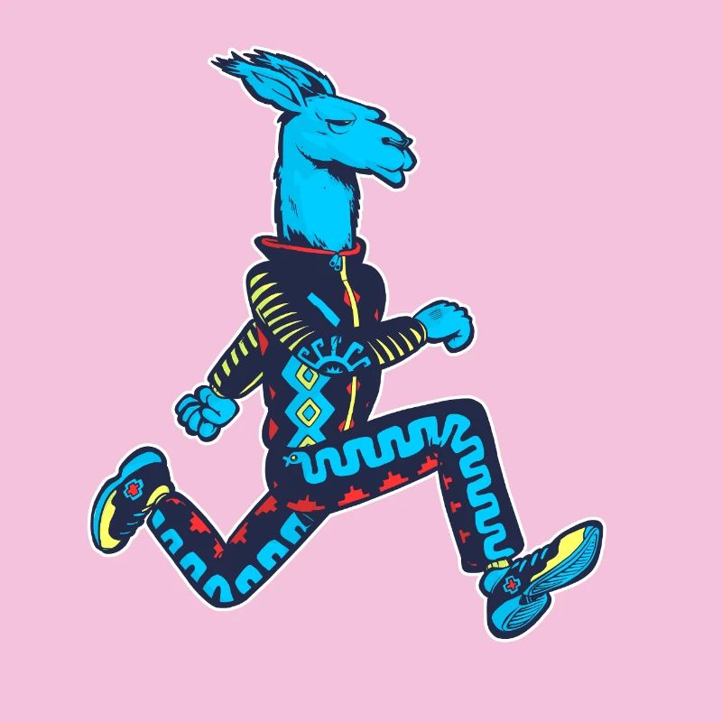 Blauer Lama-Läufer