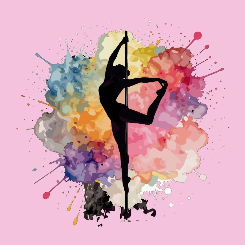 Pole Dance Silhouette – Aquarell Kunst Design