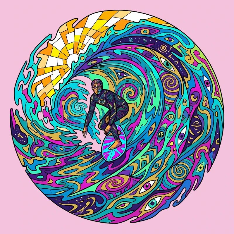 Vague de surf psychédélique