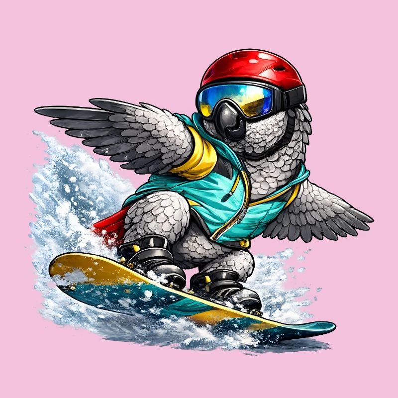 Graupapagei Snowboard