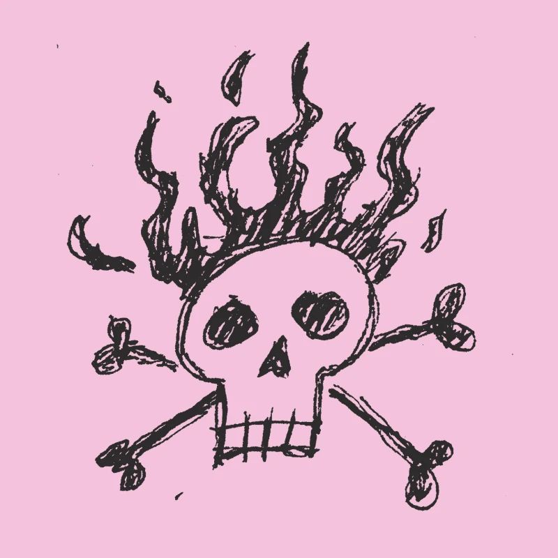 Flammen-Skull
