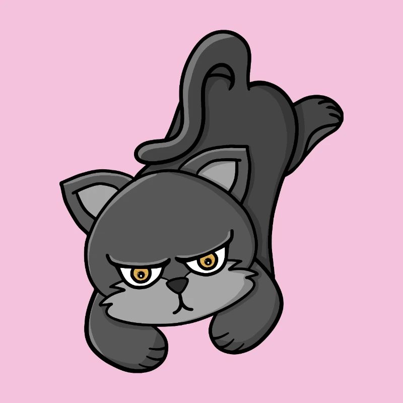 Chat Gris Grognon